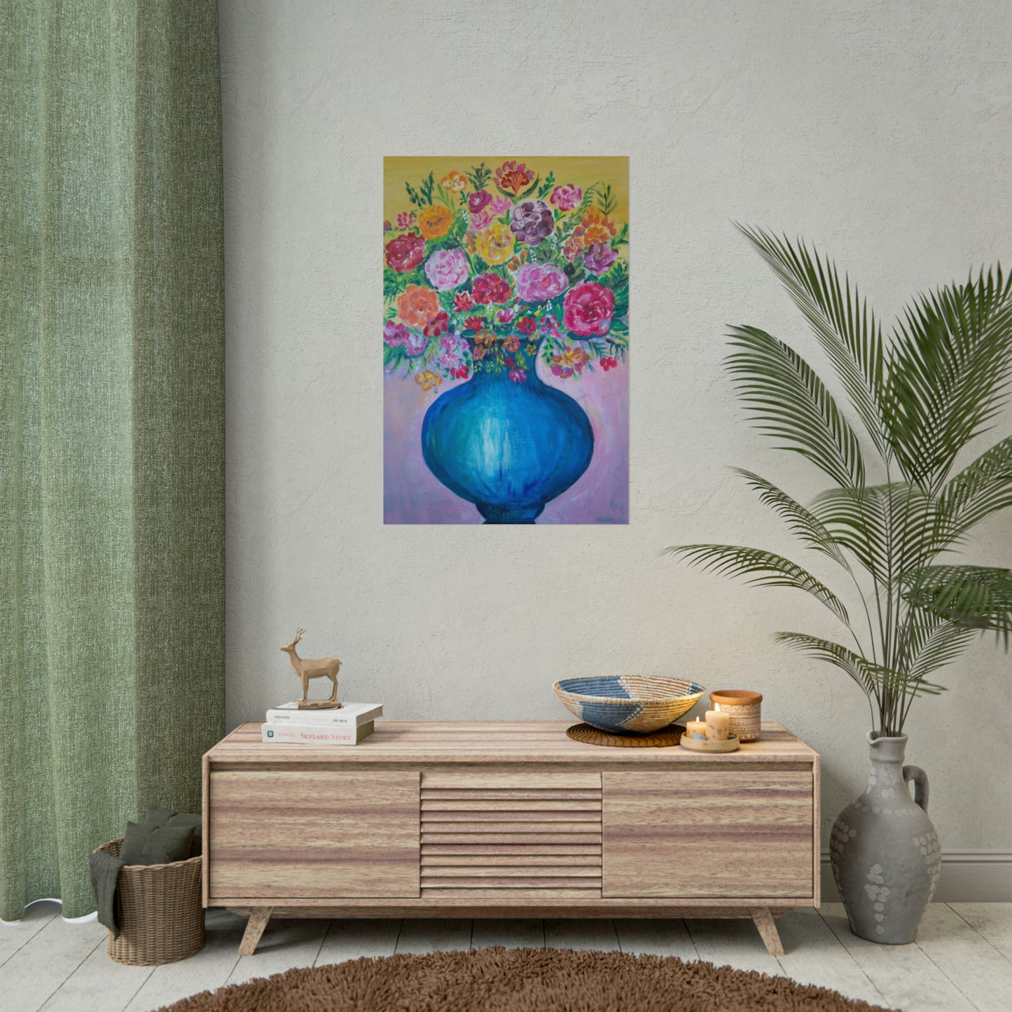 Blossom Vase - Unique, Original Handmade Painting, Home Decor Abstract Wall Art | 16" x 20"