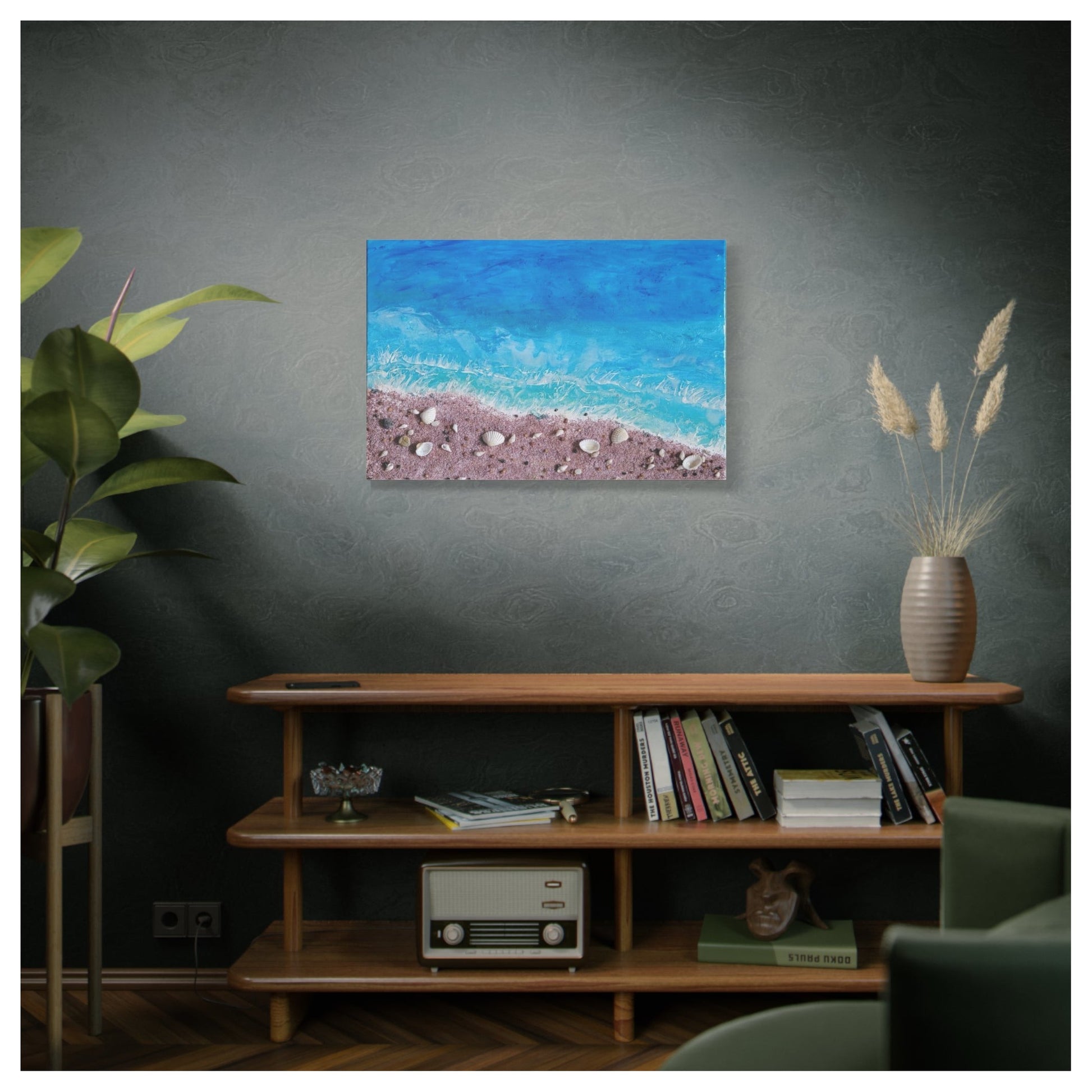 Serene Shorelines - Unique, Original Handmade Painting, Home Decor Abstract Wall Art | 20" x 16"